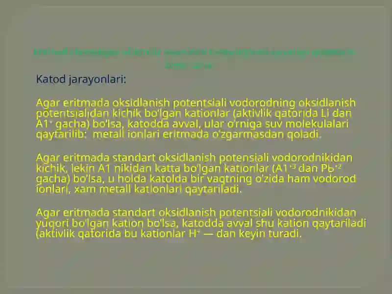 Elektroliz. Elektrolizning mohiyati 4