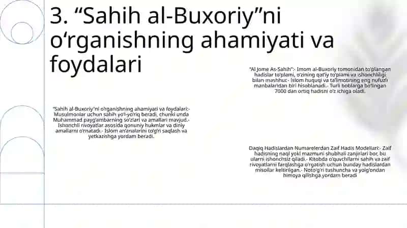 Al Jome As-Sahih"Dagi Hadislardan Namunalar 4