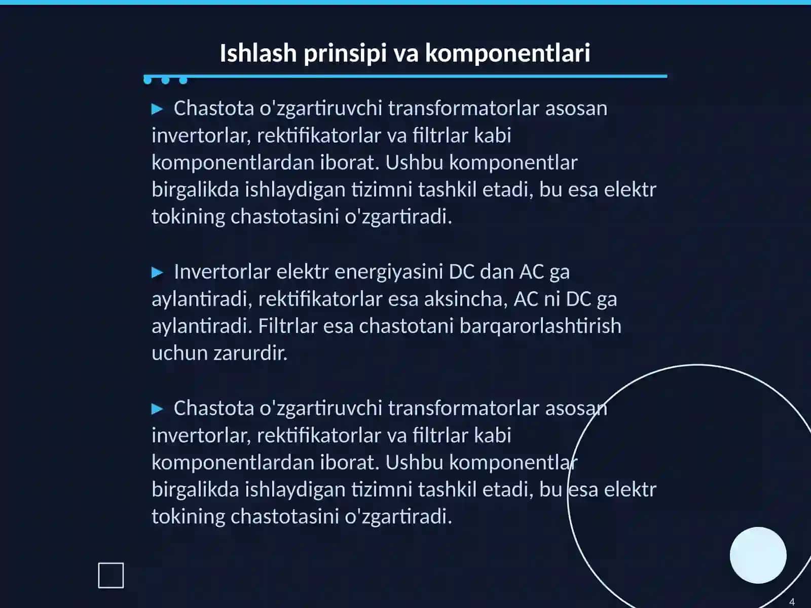 Chastota o'zgartiruvchi transformatorlar.formula va chizmasi 4