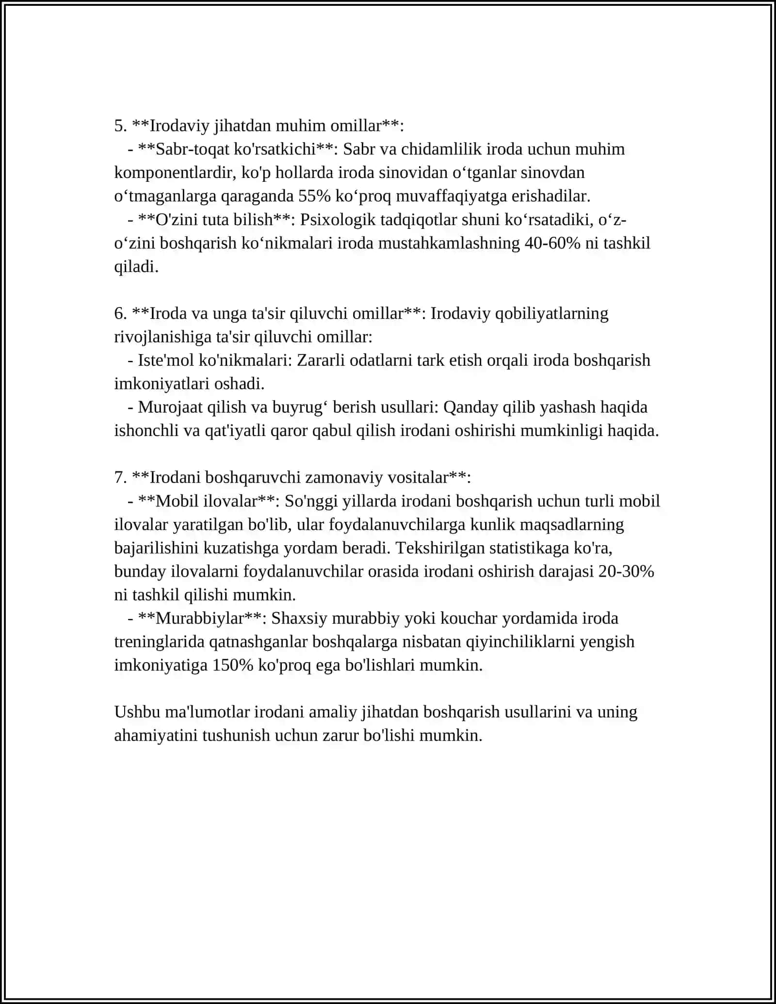 IRODANI AMALIY JIHATDAN O'RGANISH 4