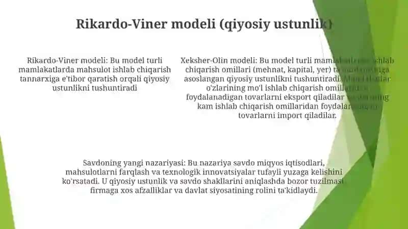 Xalqaro Savdoning Zamonaviy Nazariyalari 4