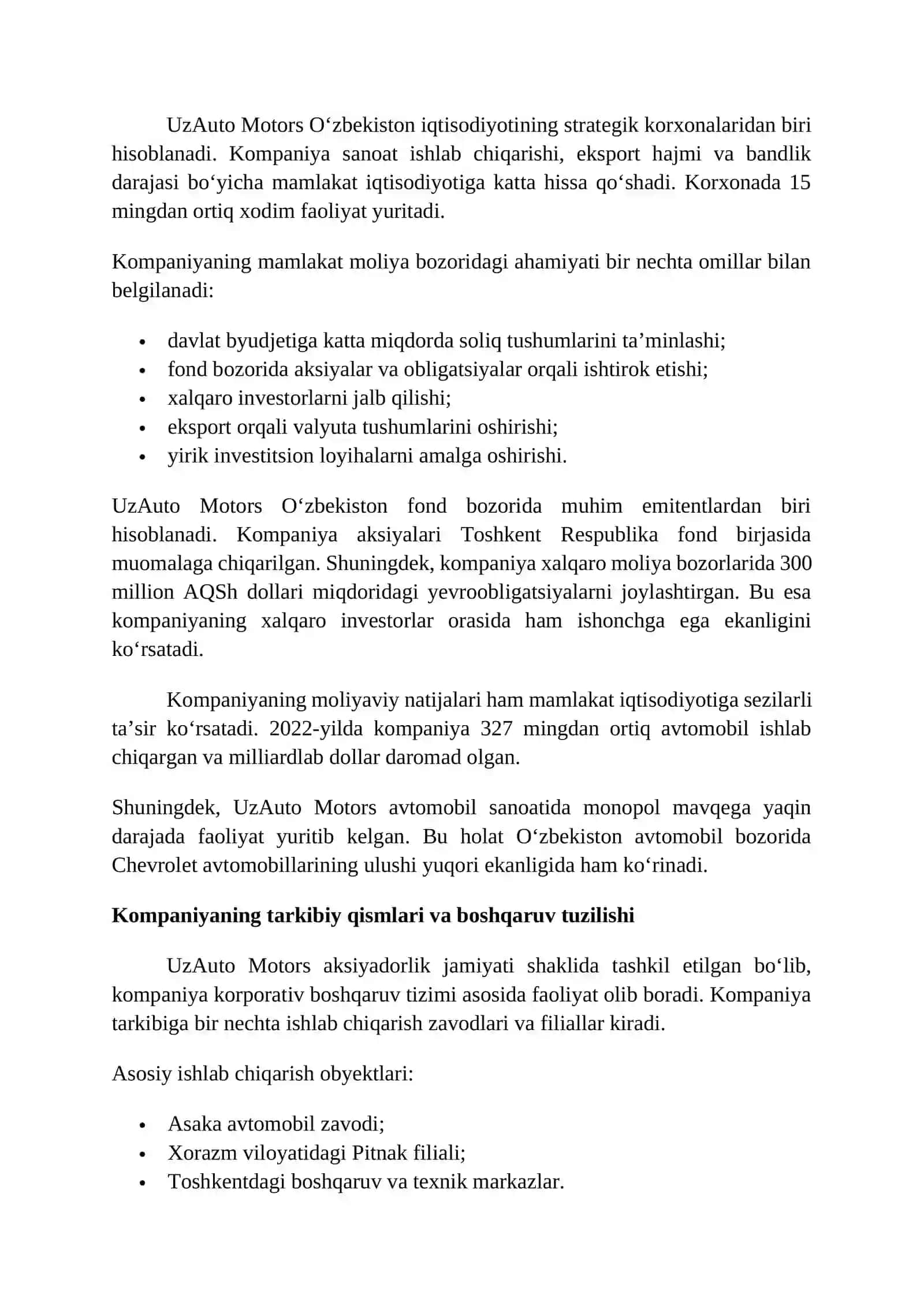 UzAuto Motors moliyaviy tahlili 4