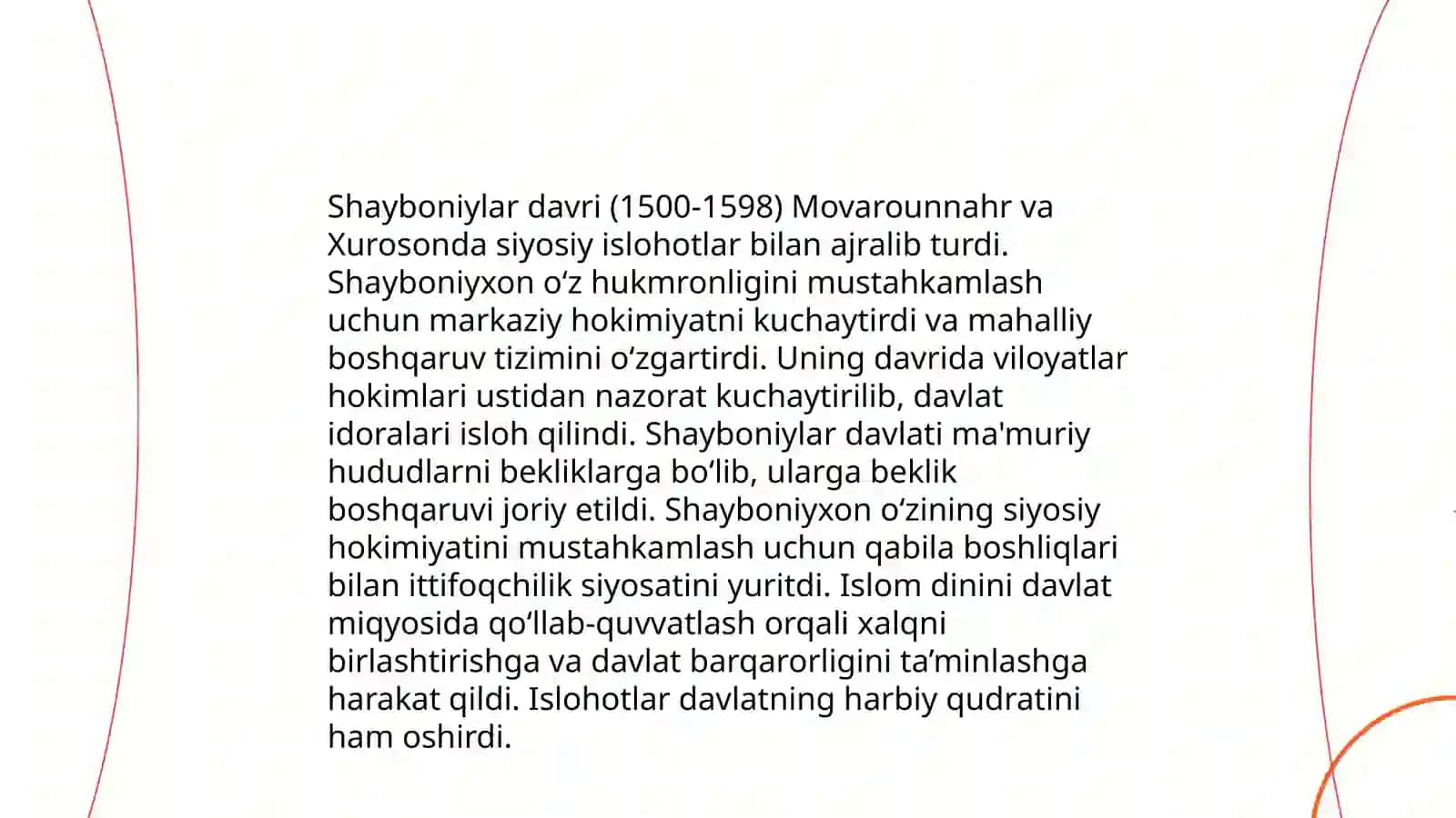 Shayboniylar davri siyosiy islohotlari 4
