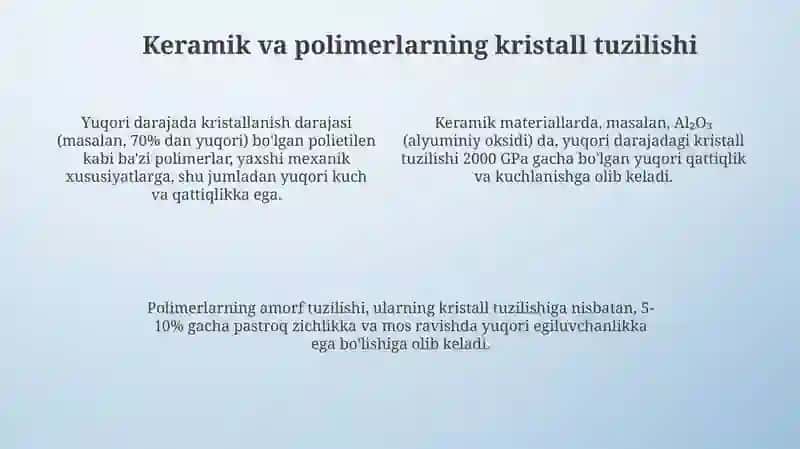 Materialning kristall tuzilmasi va uning mexanik xossalarga ta'siri 4