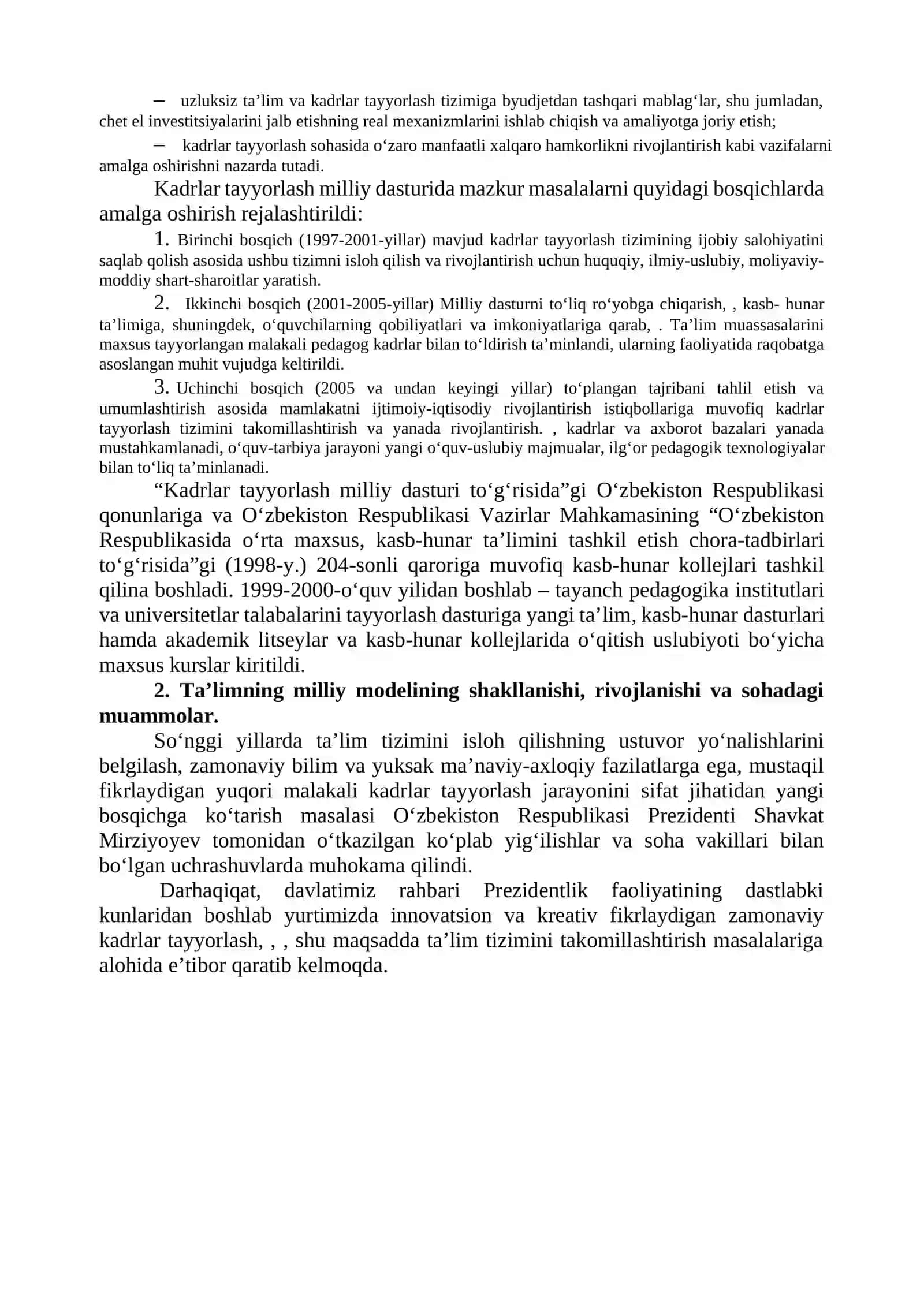 Ta'lim sohasida amalga oshirilgan islohotlar 4