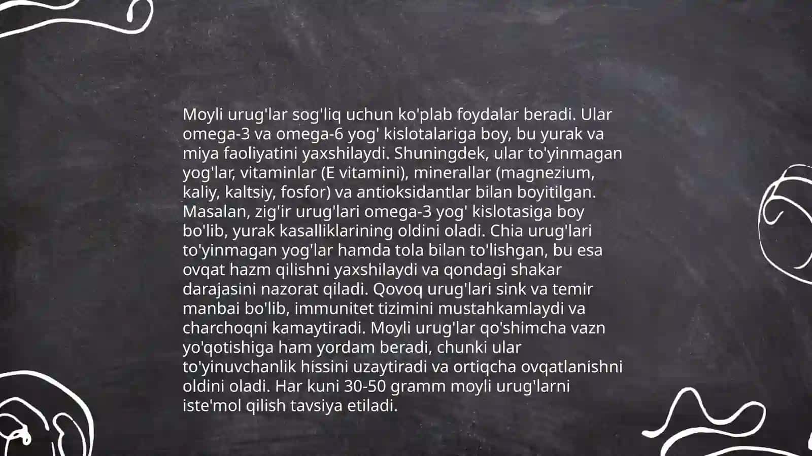 Moyli urug'larni qabul qilish 4