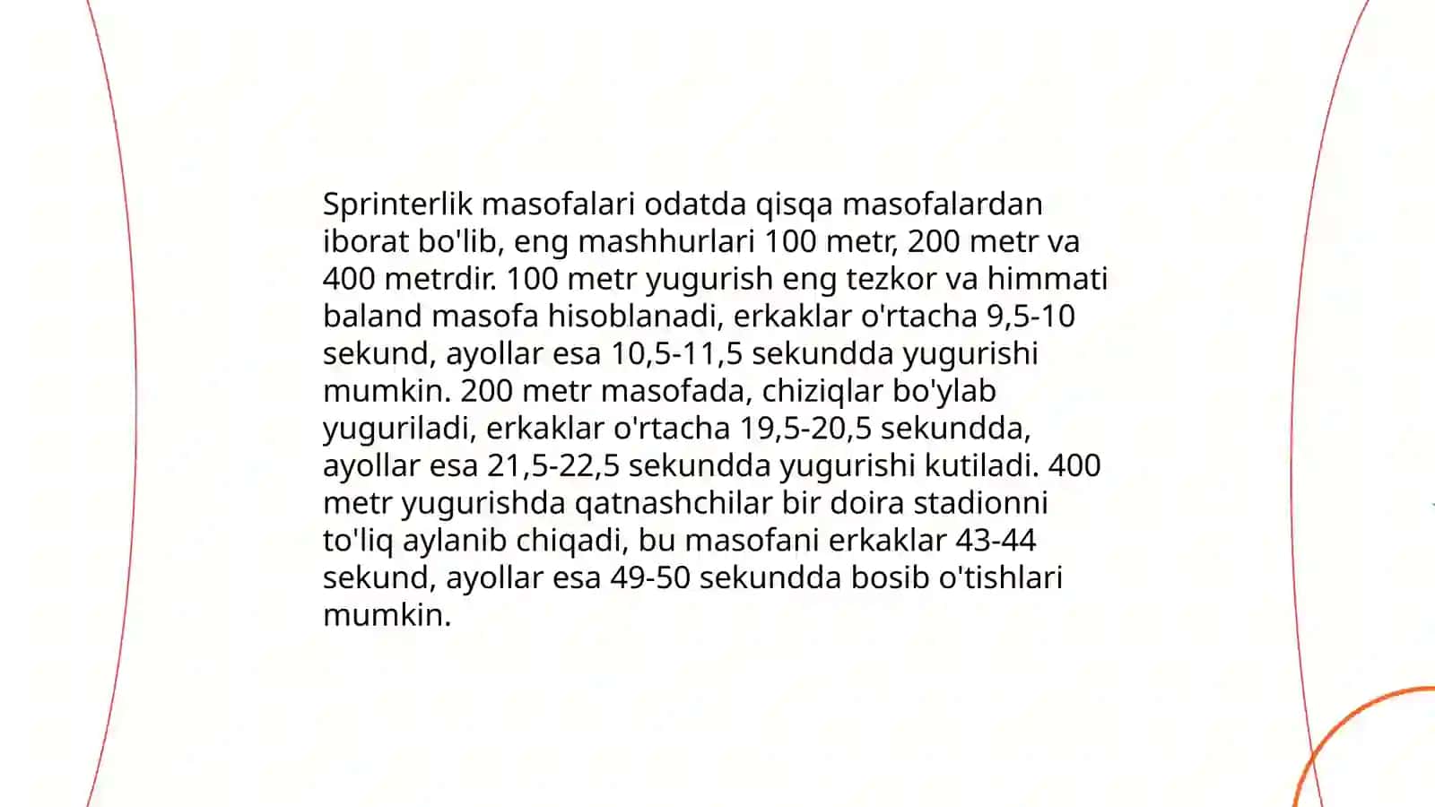 Yengil atletika bo'limlari va ularning turkumlanishi 4
