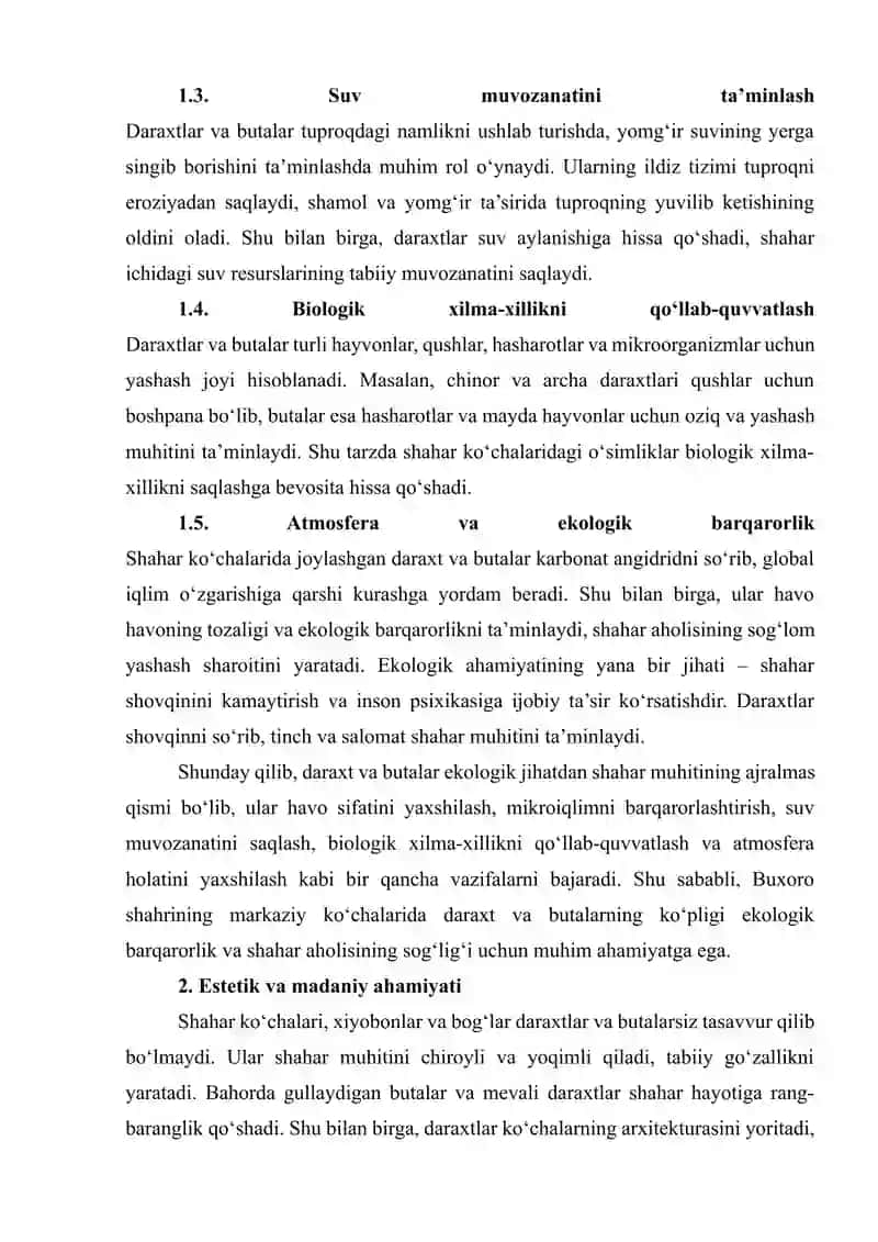 Daraxtlar va Buta Turlarning Xilma-Xilligi 4
