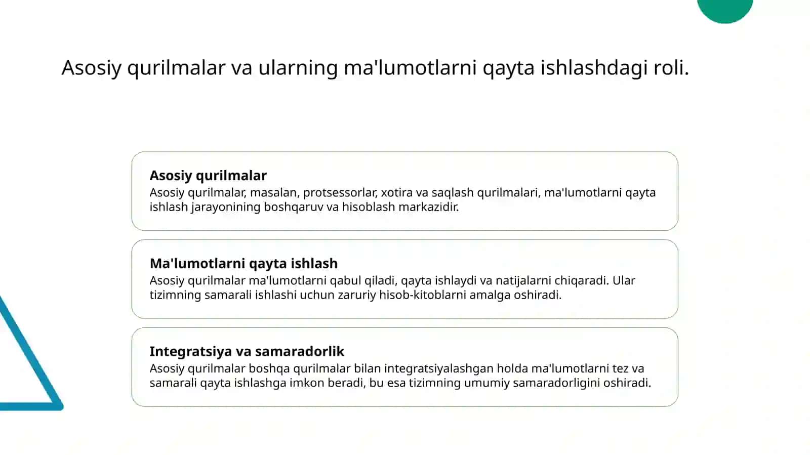 Asosiy qurilmalar: ishlash prinsiplari 4