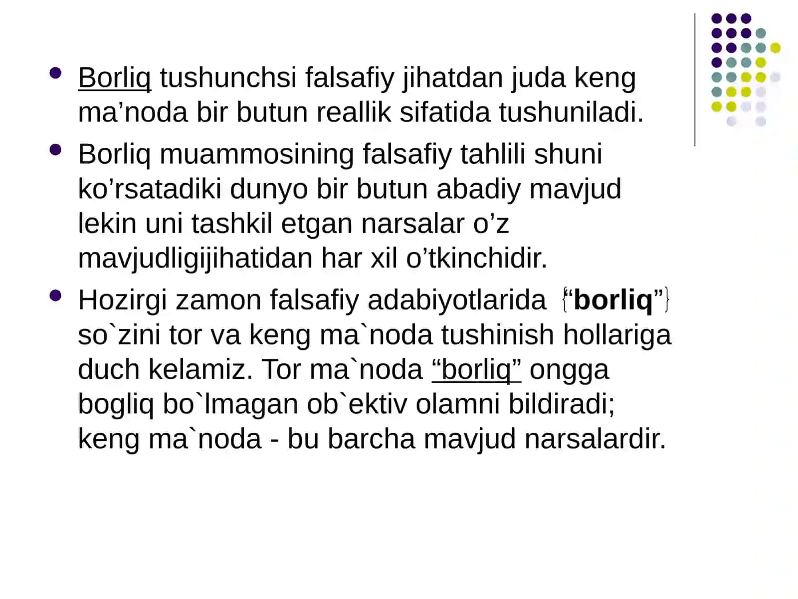 Borliq falsafasi 4