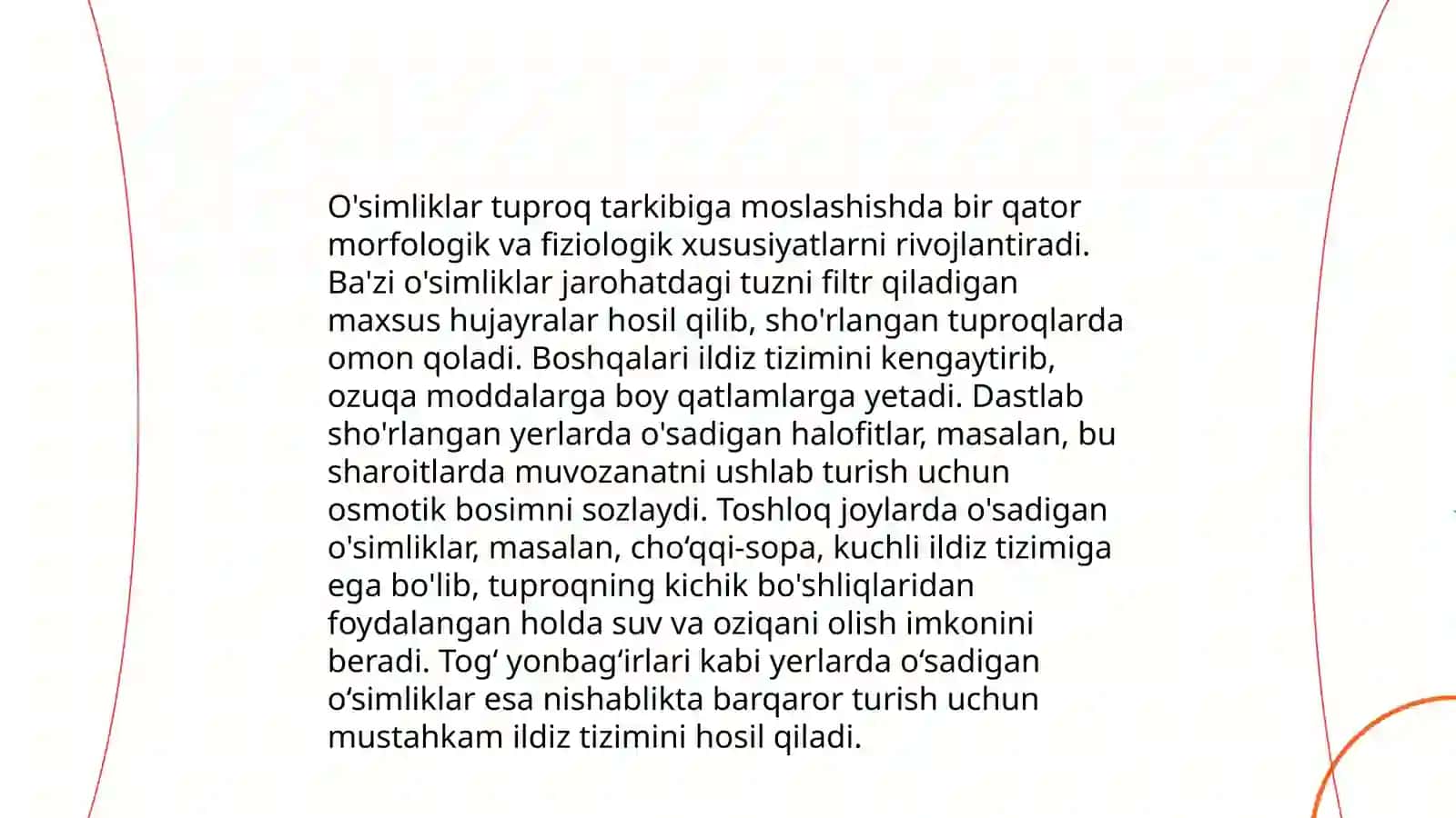 O'simliklarni suv muvozanatini saqlash 4