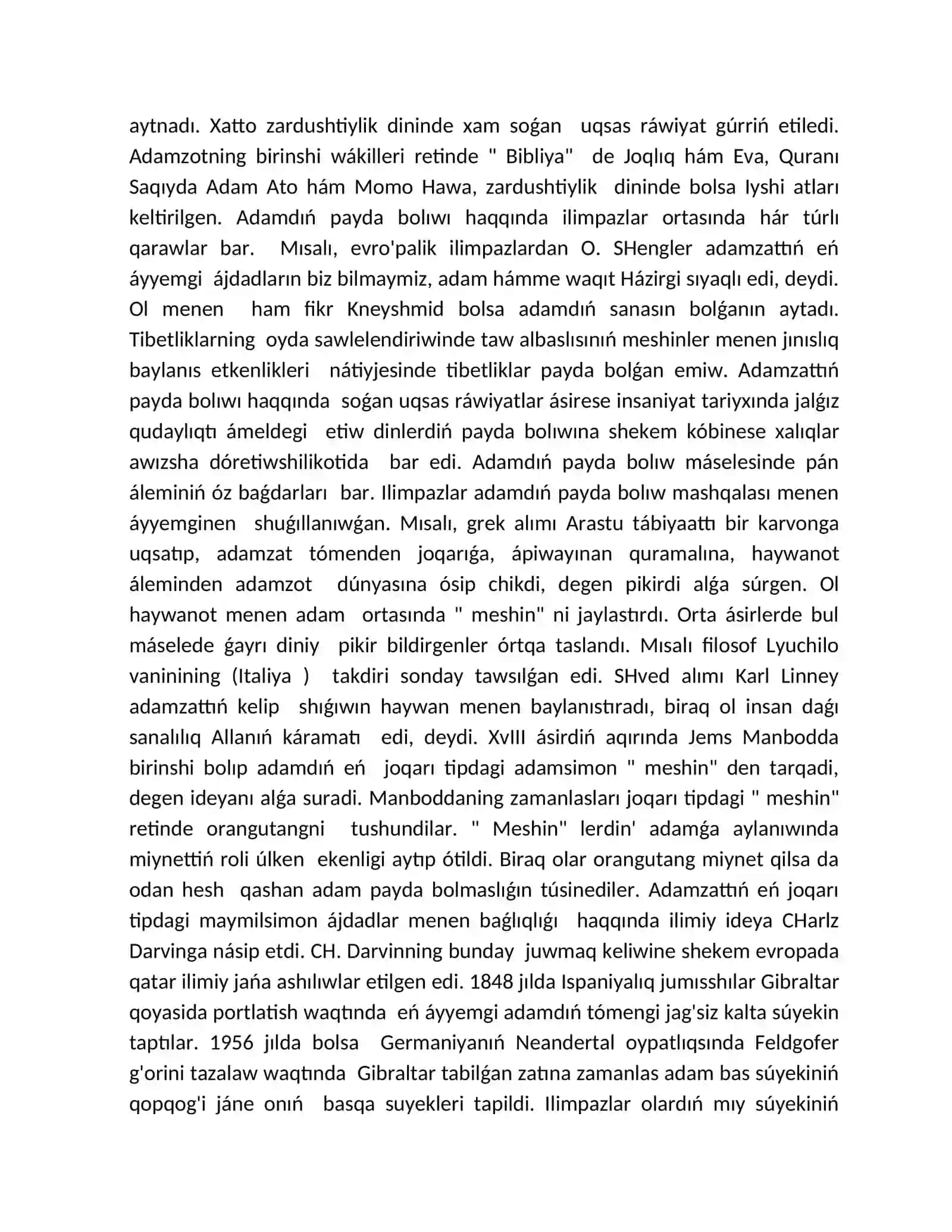 Adamnin' haywanat du'nyasınan ajralıp shıg'ıwı 4