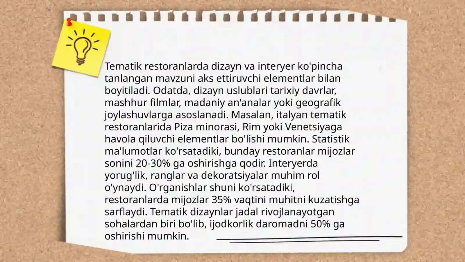 Tematik restoranlarni innovatsiya sifatida tashkil etish 4