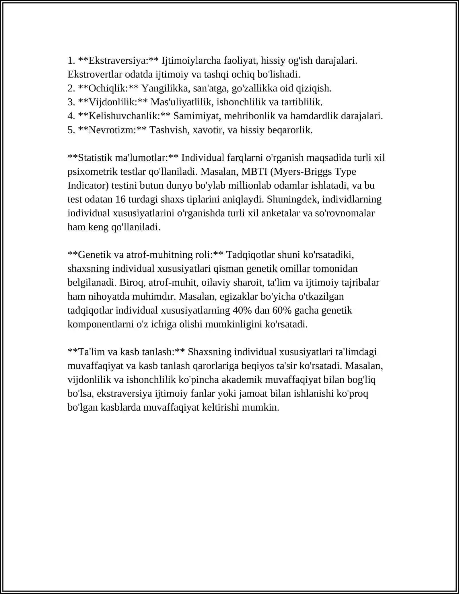 INSON PSIXODIAGNOSTIKASI XARAKTERISTIKASINI ANIQLASH 4