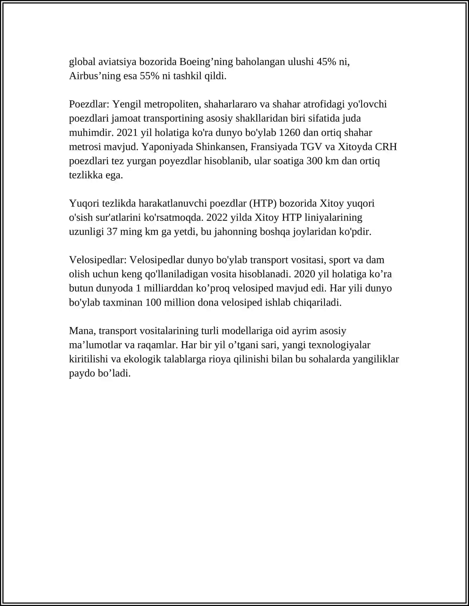 AMALIY MATEMATIKA FANIDAN TRANSPORT LOYIHALARI 4