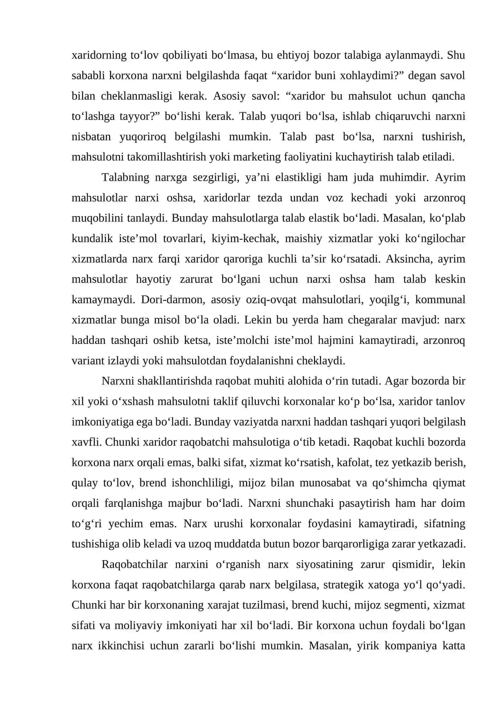 Narxni shakllantirish omillari 4