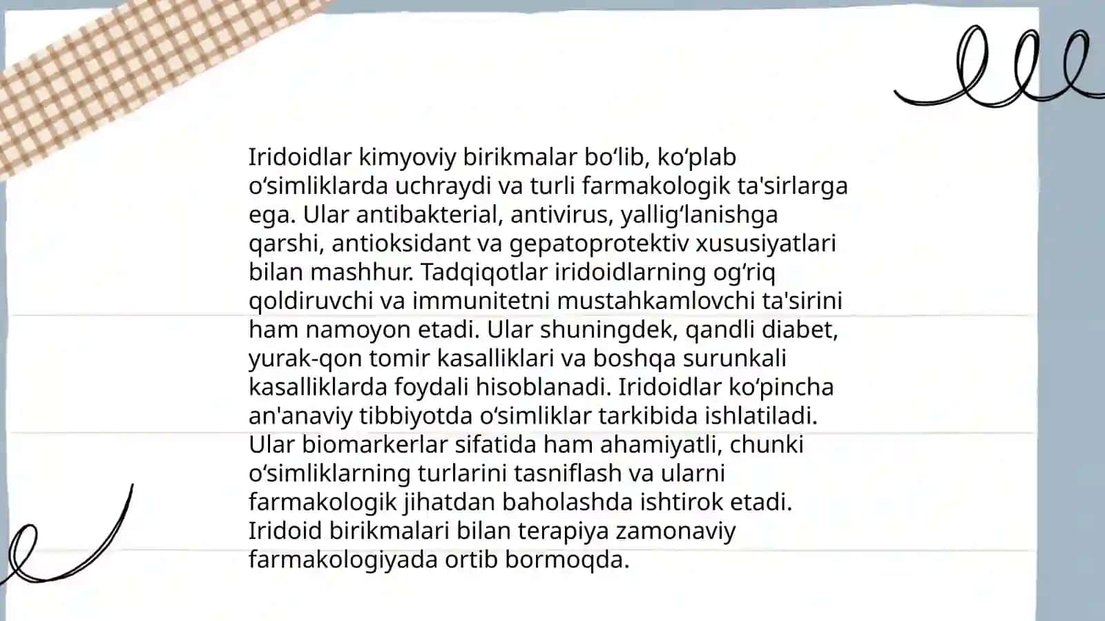 Iridoidlarning zamonaviy tasnifi 4