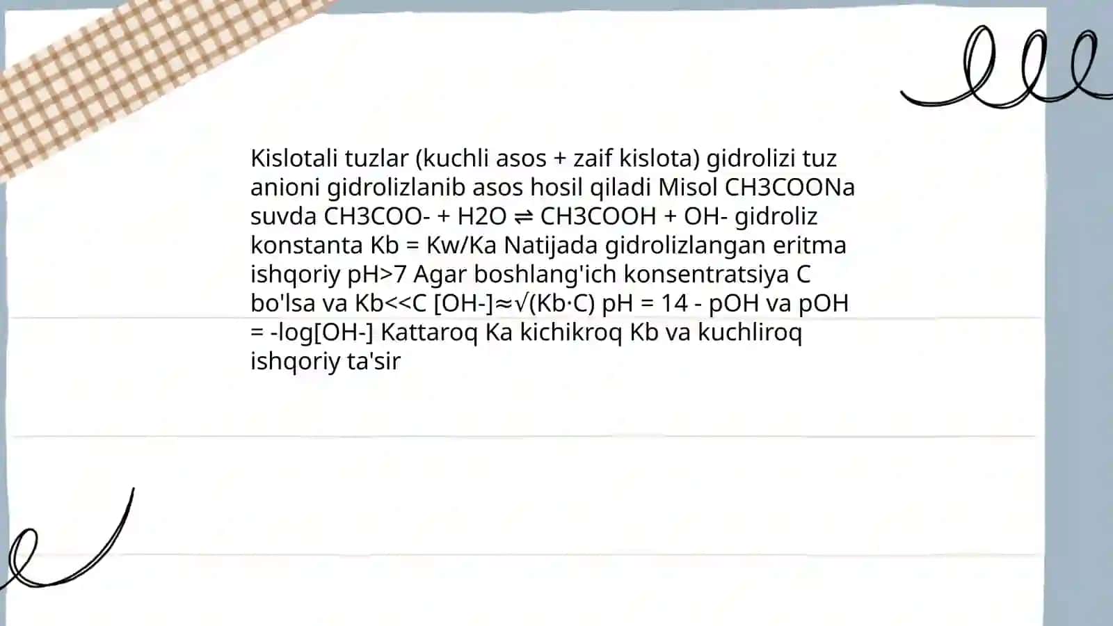 Tuzlar gidrolizi 4