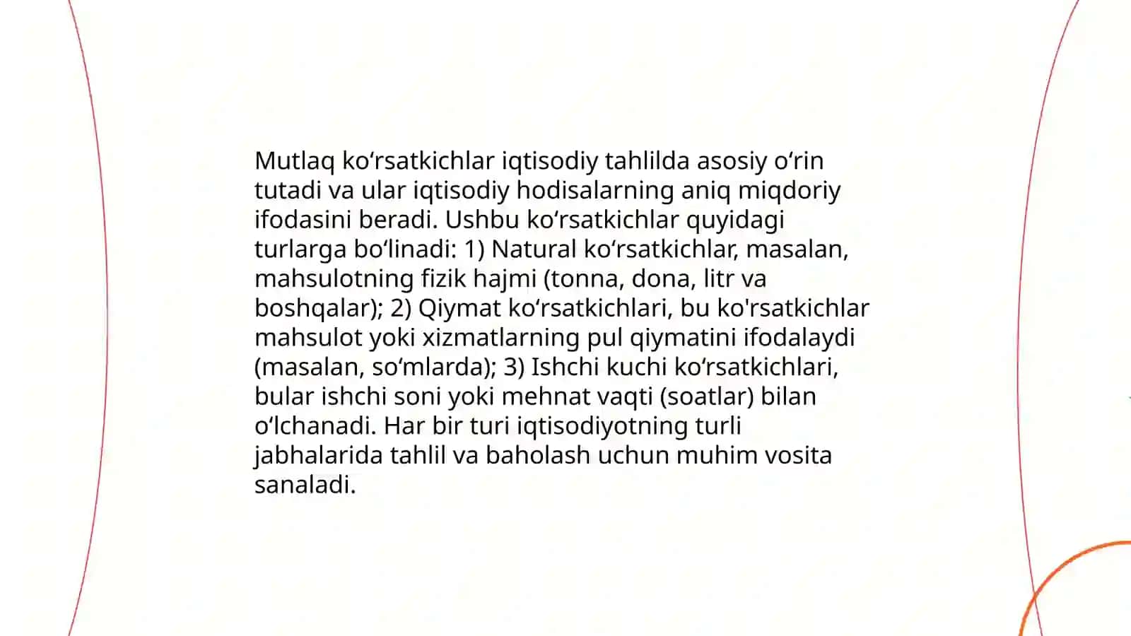 Mutlaq koʻrsatkichlar va ularning turlari 4
