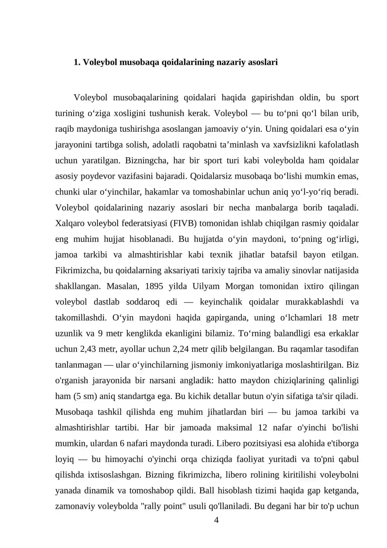 Musobaqa qoidalari va uni tashkil qilish (voleybol) 4