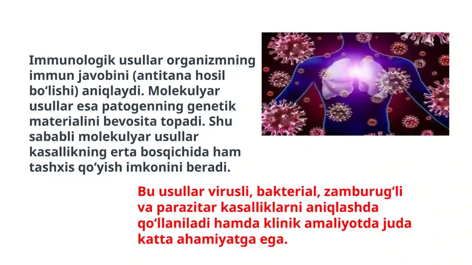 Immunologik va molekulyar diagnostika usullarining umumiy tavsifi 4
