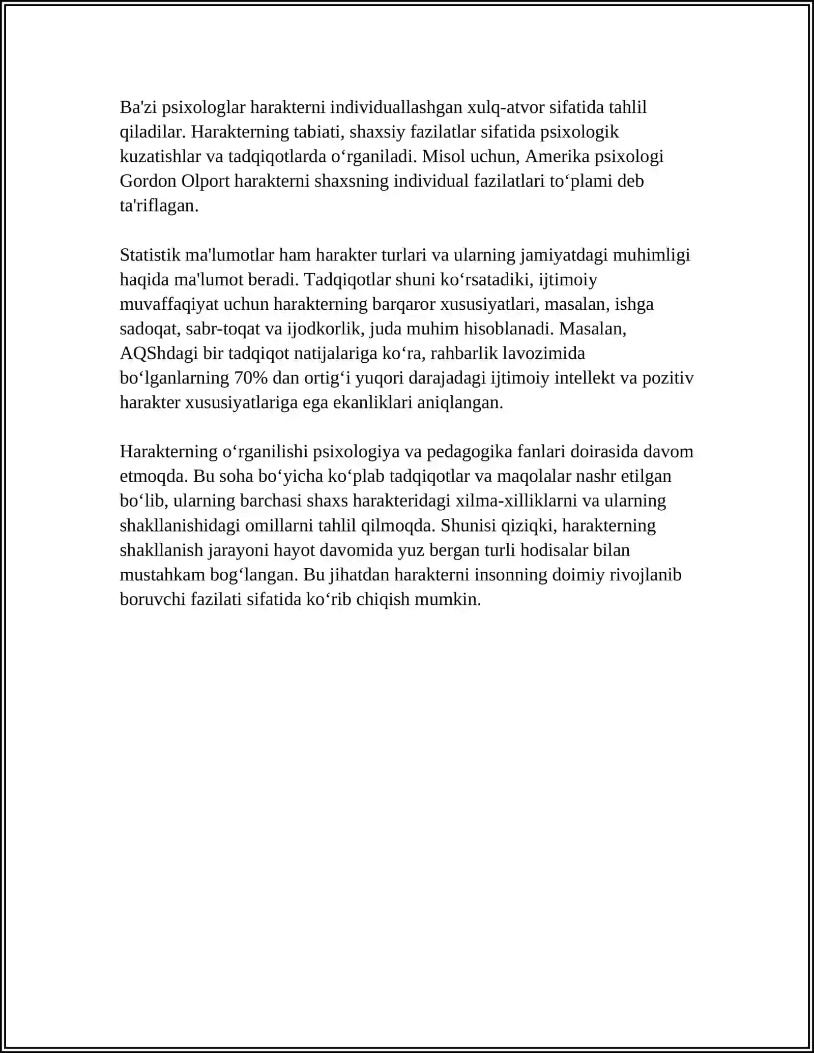 HARAKTER HAQIDA TUSHUNCHA 4