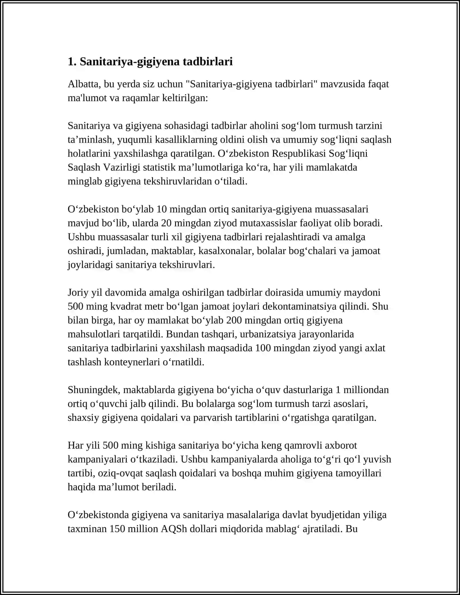 Sanitariya-gigiyena tadbirlari 4