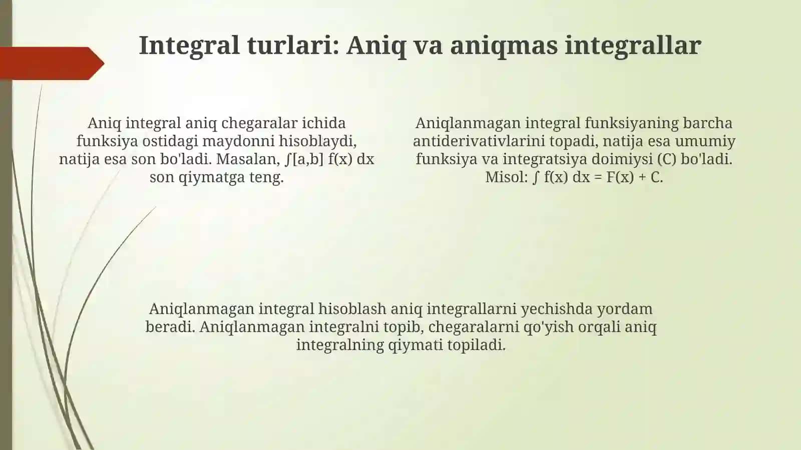 Integral haqida tushuncha 4