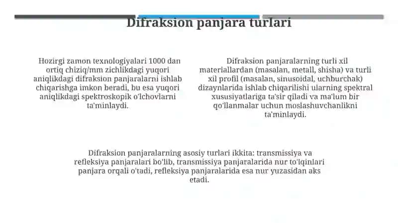 Difraksion panjaralar va ularning qòllanilishi 4