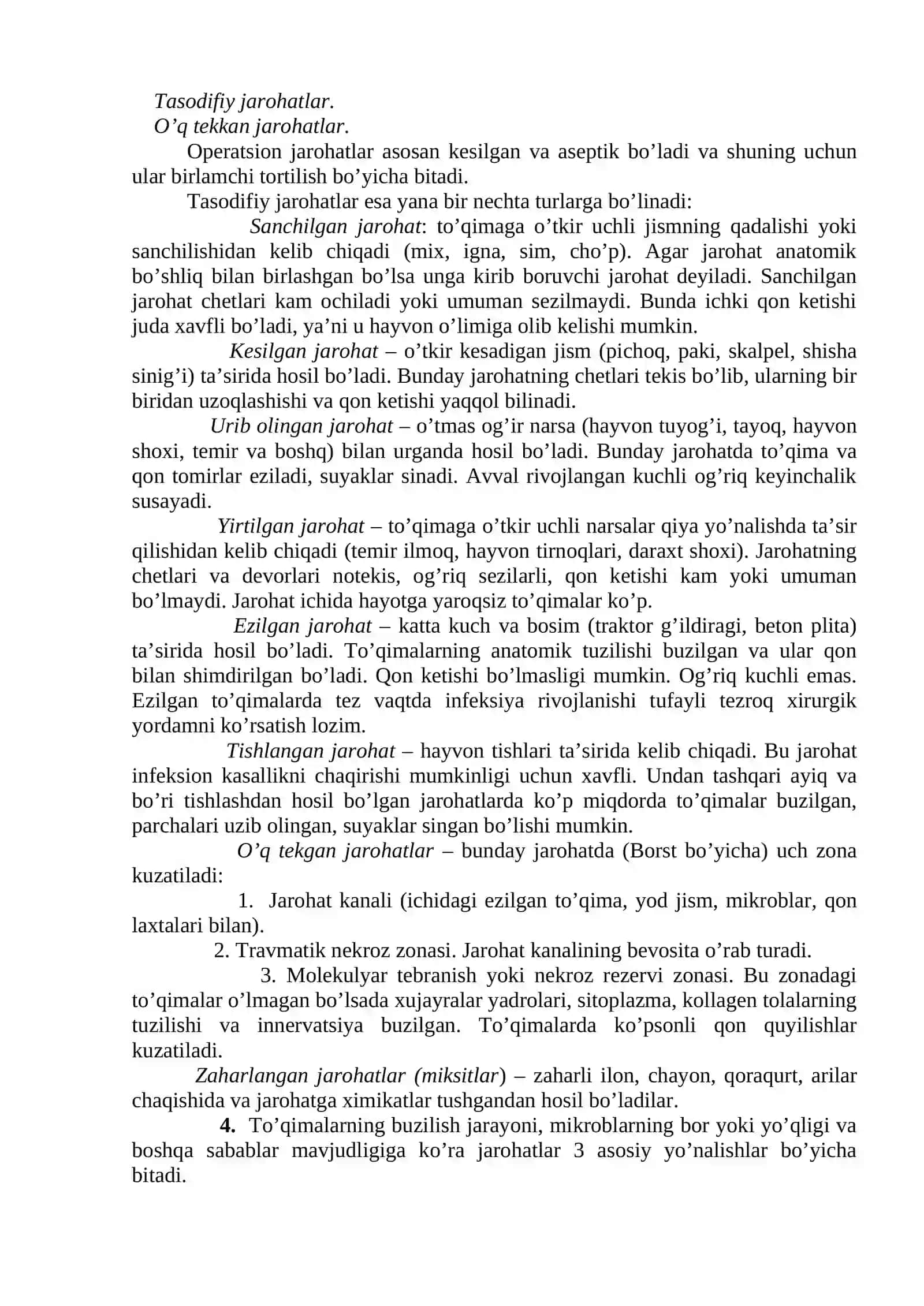 Ochiq mexanik shikastlanishlar – jarohatlar 4
