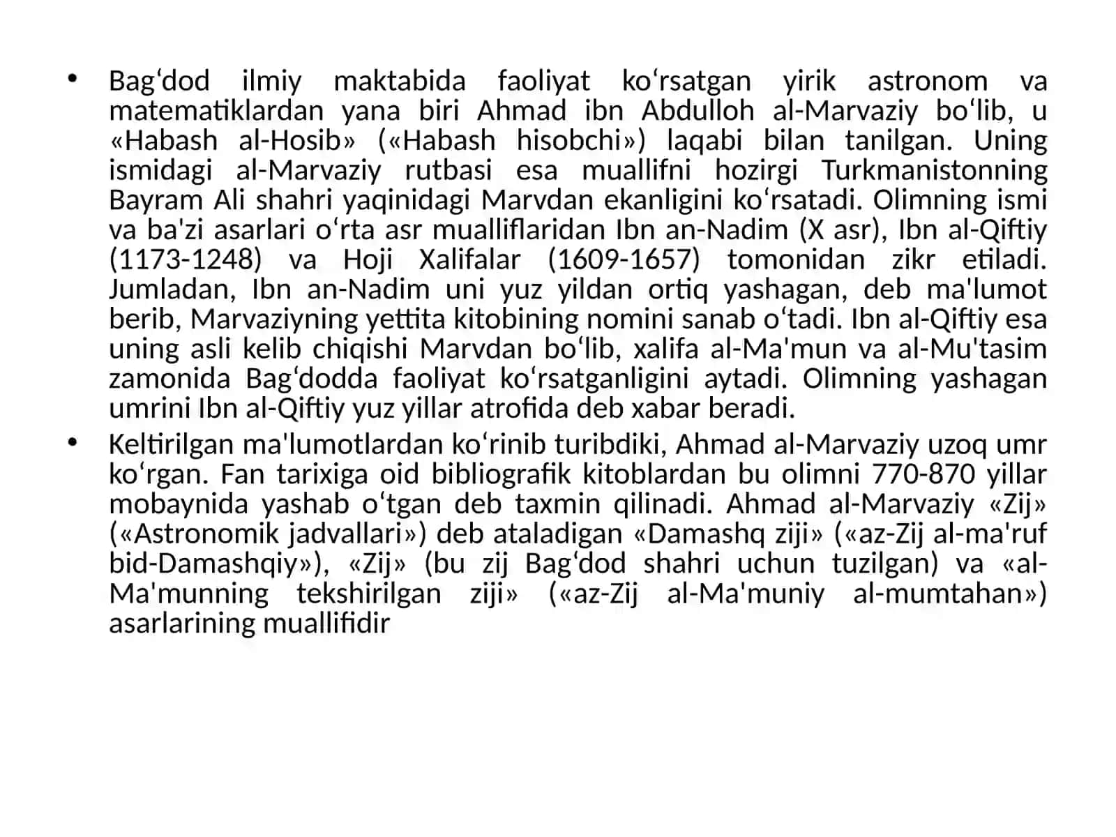 Ahmadal-Marvaziyning hayotiva faoliyati 4