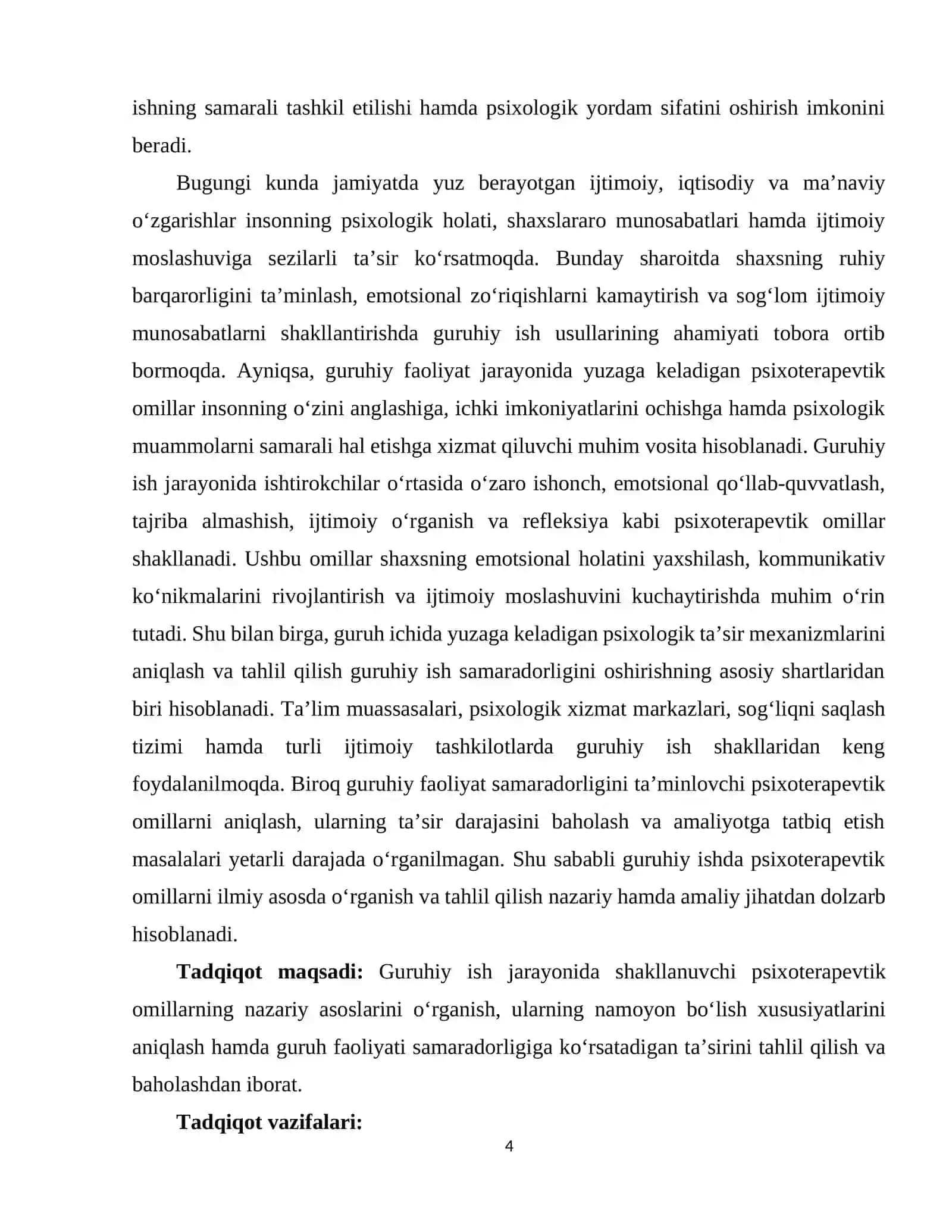 Guruhiy ishda psixoterapevtik omillarni aniqlash 4
