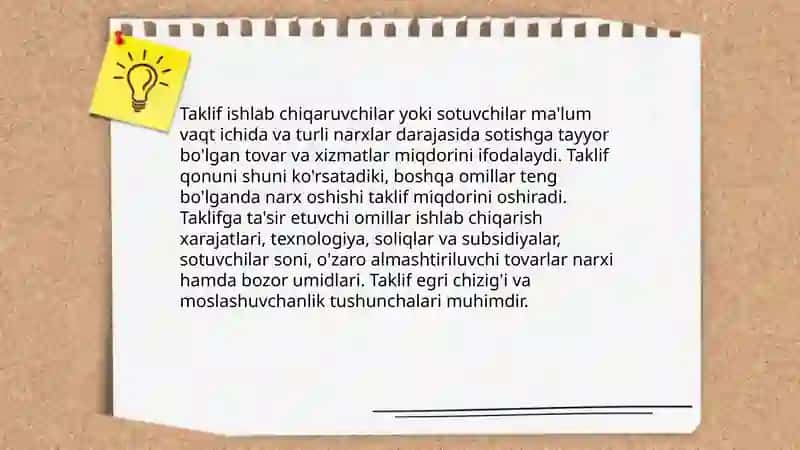 Talab va taklif tushunchasi 4