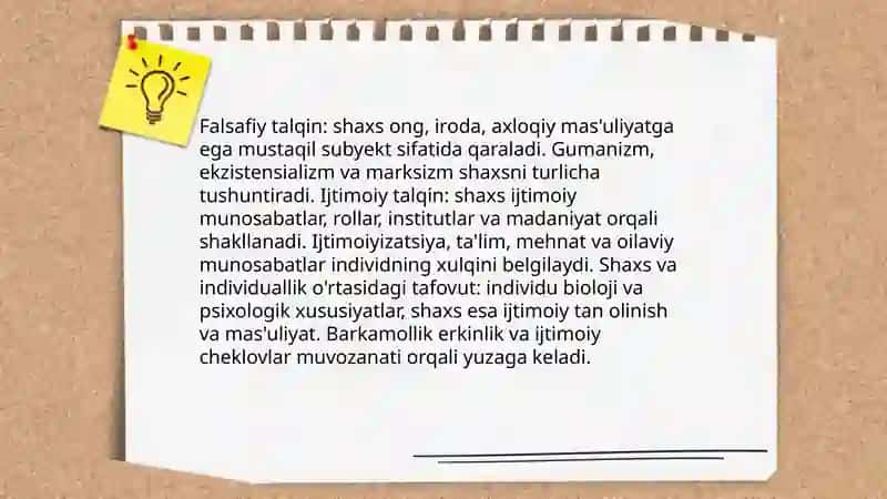 Individ, shaxs, individuallik tushunchasi 4