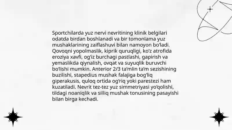 Sportchilarda yuz nervi nevriti 4