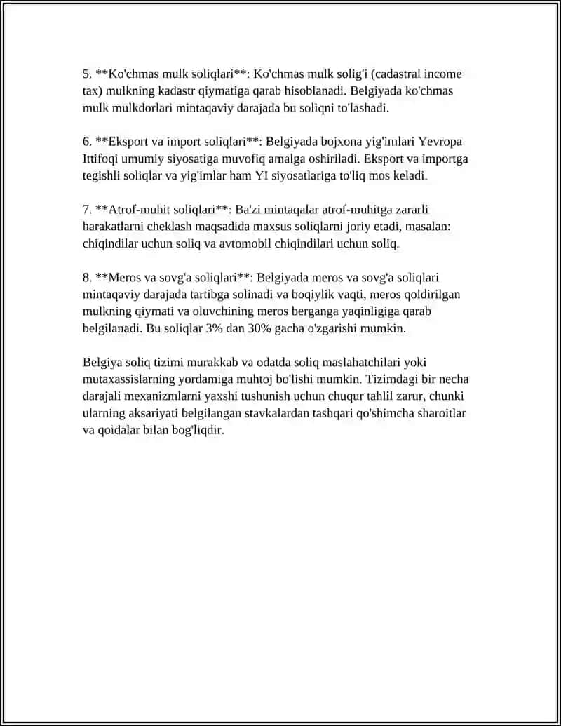 BELGIYA DAVLAT SOLIQ TIZIMI 4
