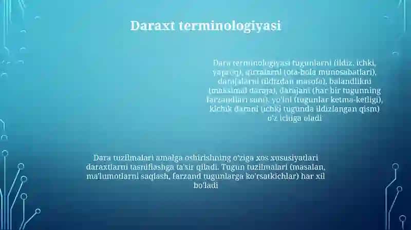 Daraxtlar klassifikatsiyasi 4