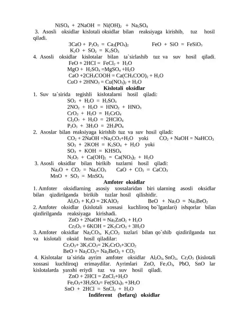 Anorganik moddalarning sinflarga bo’linishi va ularning nomlari 4