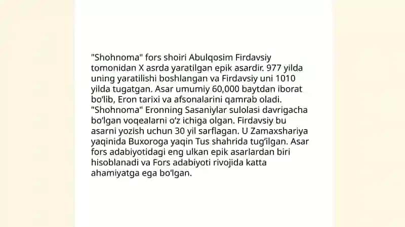 Firdavsiyning "Shohnoma" asari 4