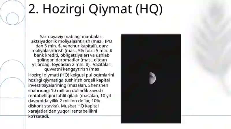 Kapital qo'yilmalar axborat manbalari va vazifalari 4
