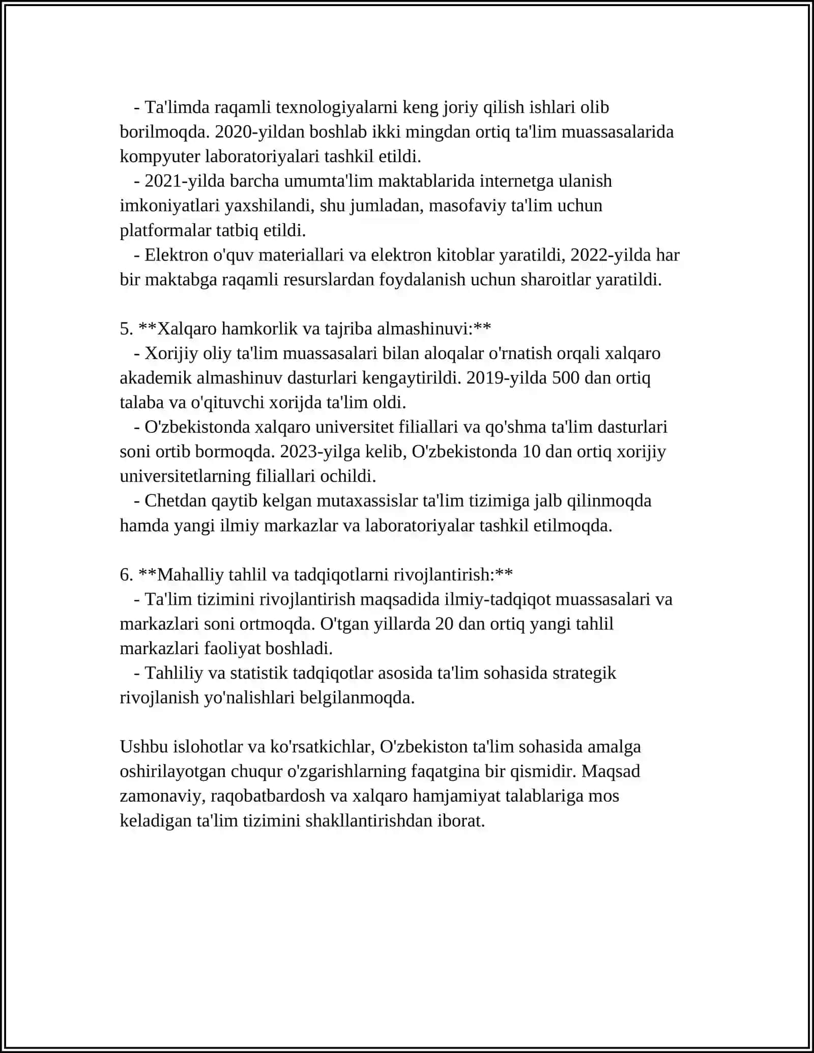 ÖZBEKISTAN RESPUBLIKASIDA IJTIMOIY SOHADAGI ISLOHOTLAR 4