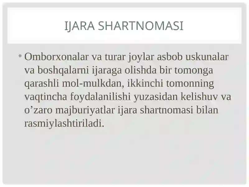 Shartnoma turlari va mazmuni 4