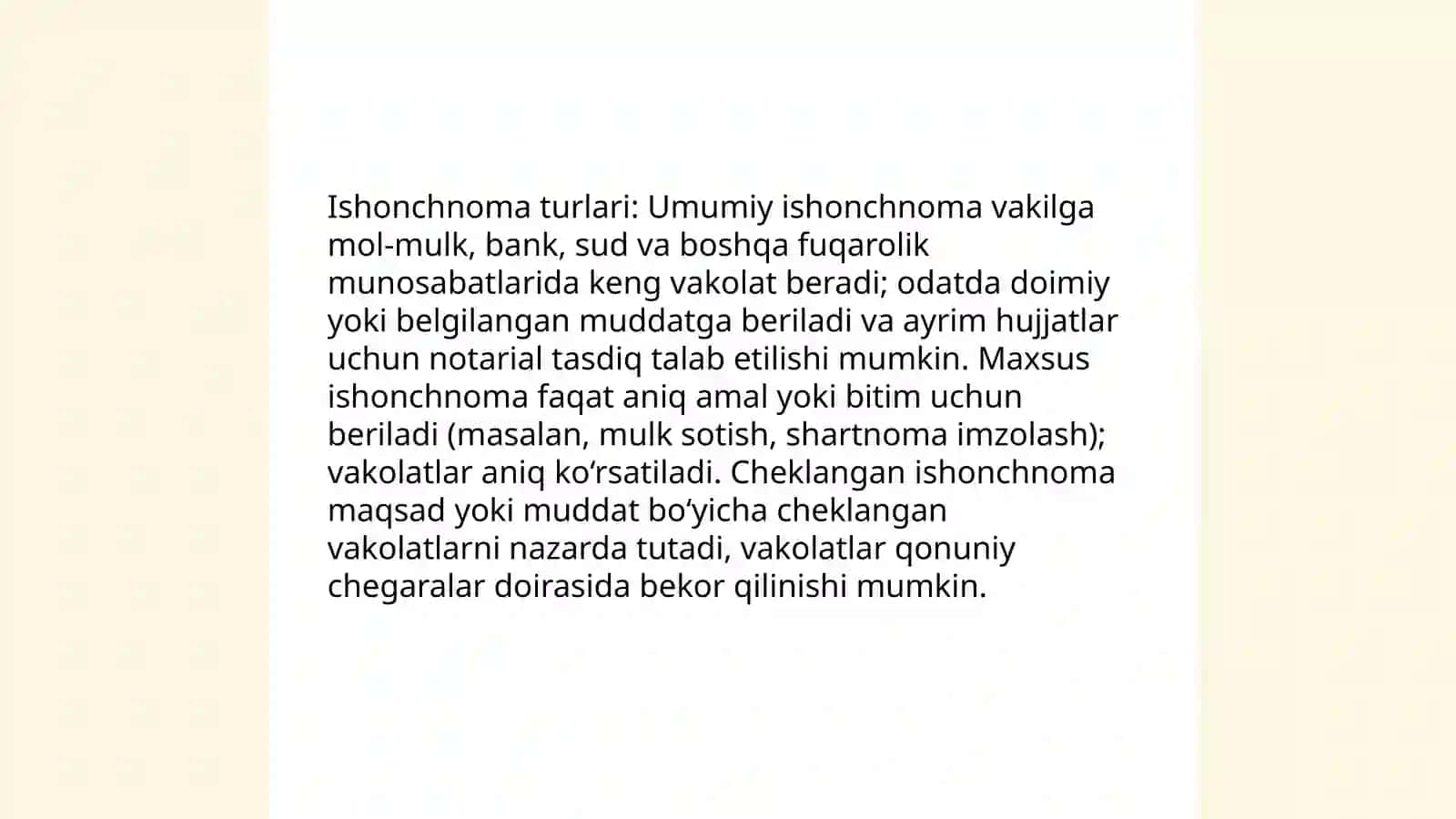 Ishonchnoma va vakillik tushunchasi 4