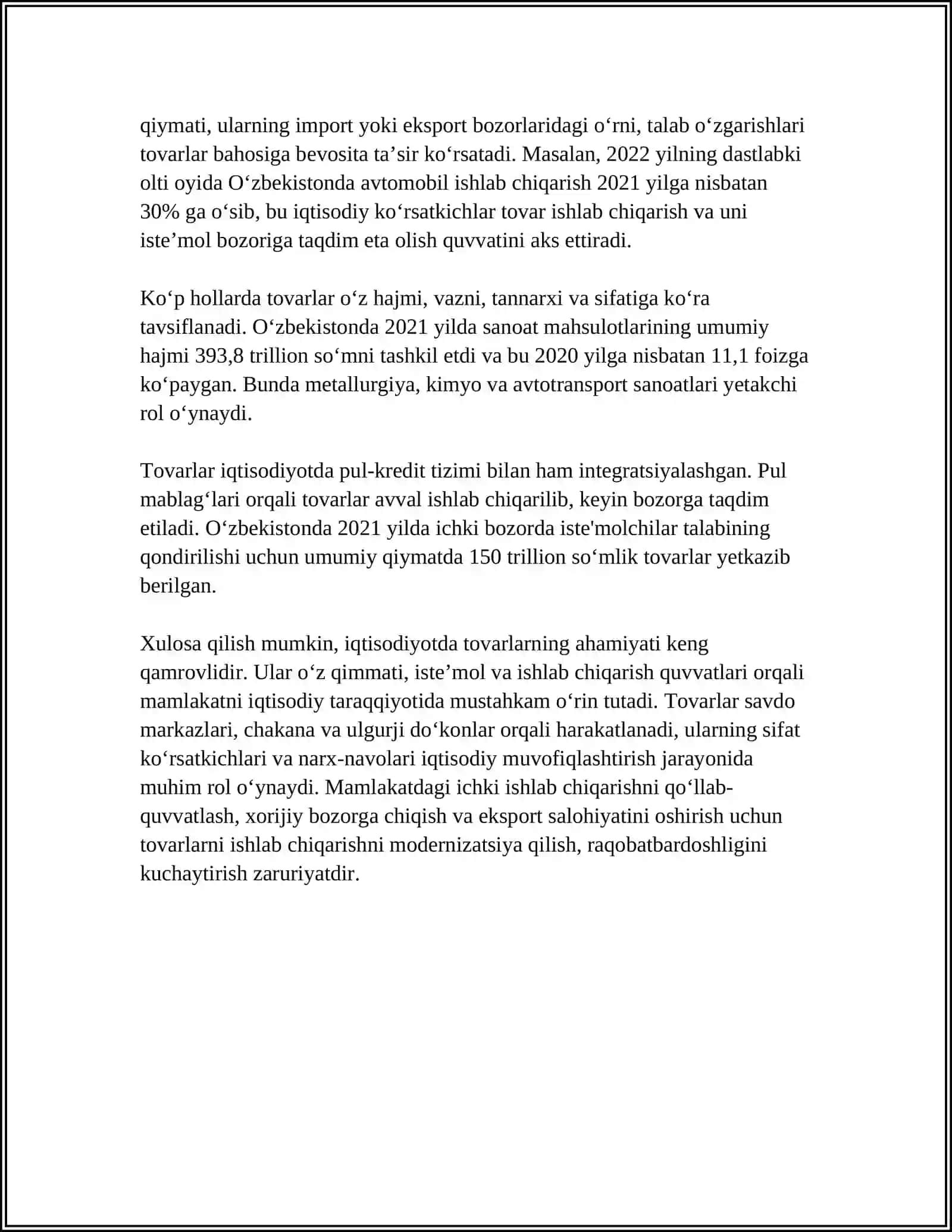 IQTISODIYOTDA TOVAR VA PUL 4