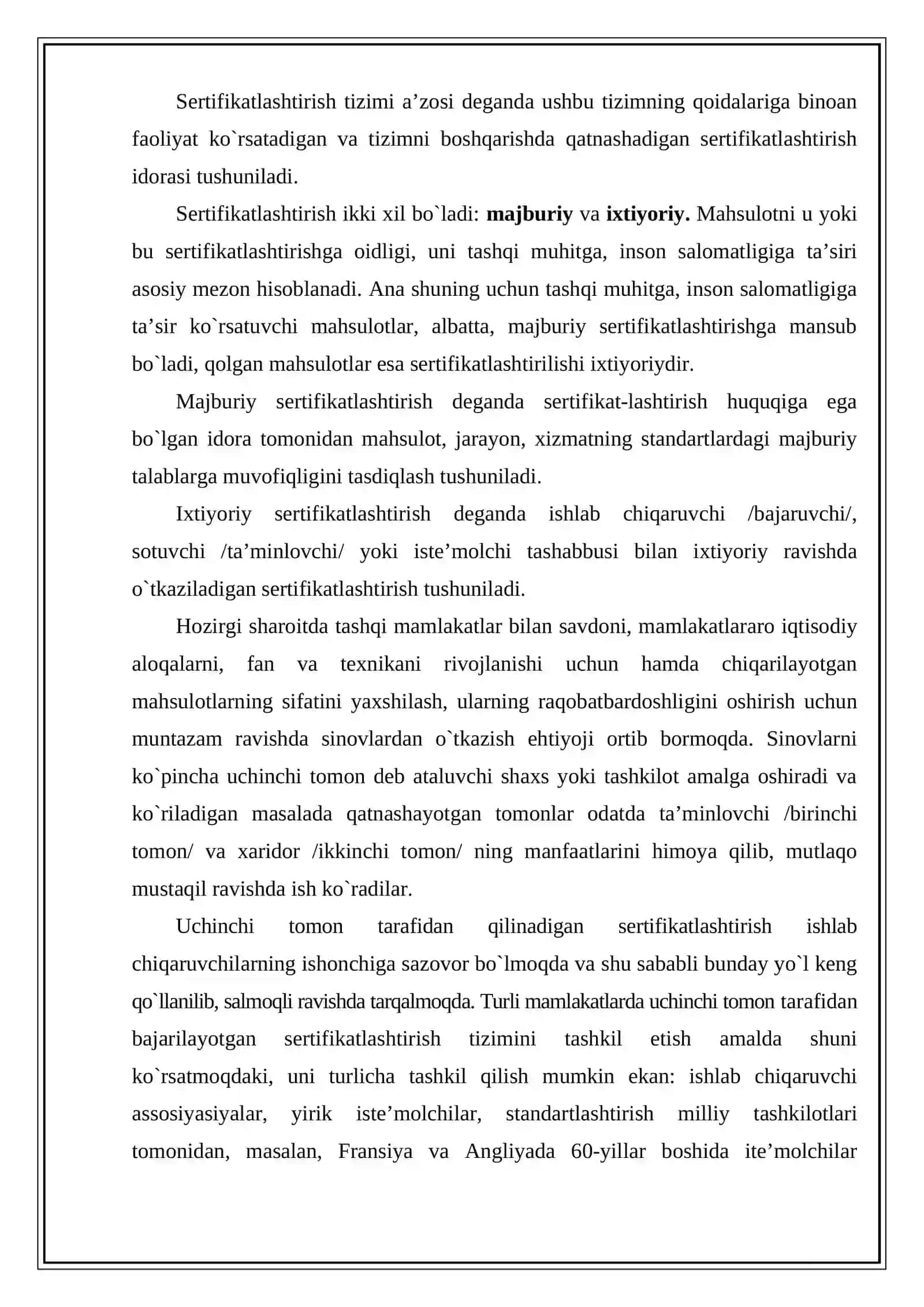 Sertifikatlashtirish bo`yicha asosiy tushunchalar va atamalar 4