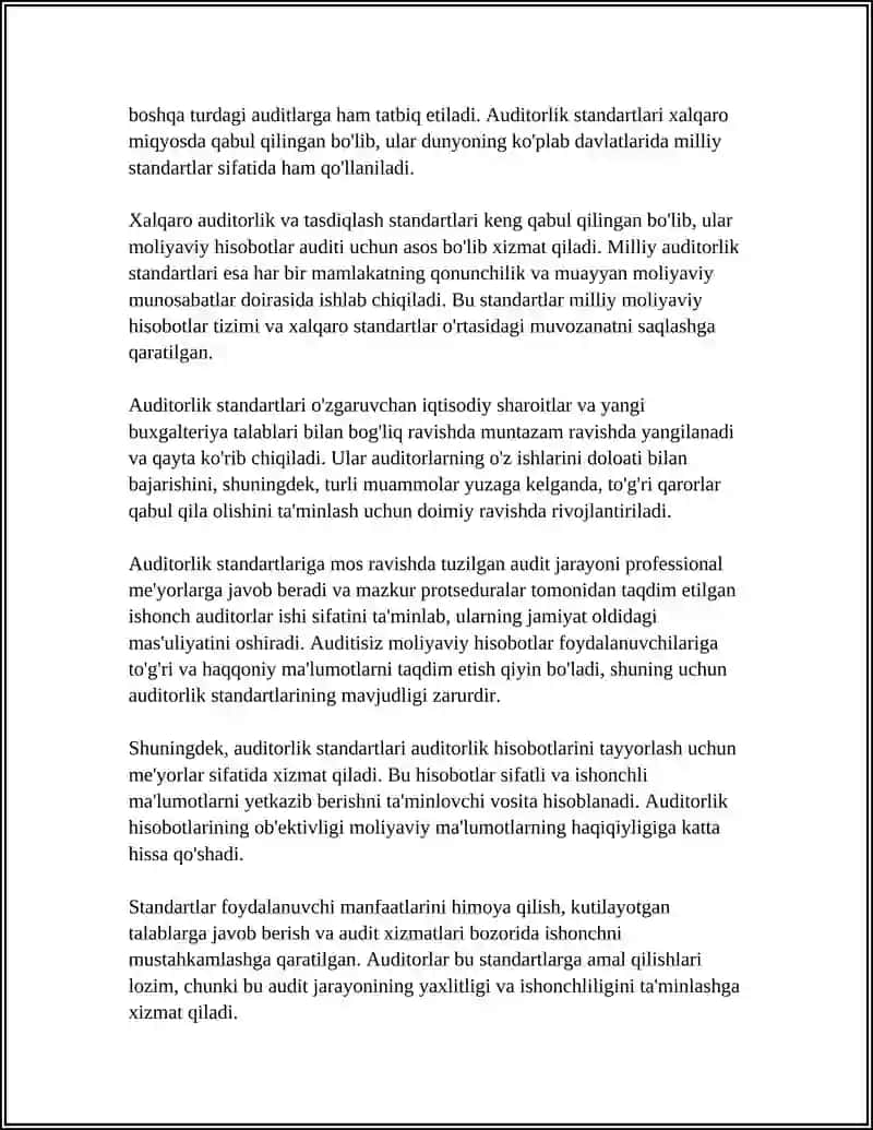 AUDITORLIK STANDARTLARI TARKIBI 4