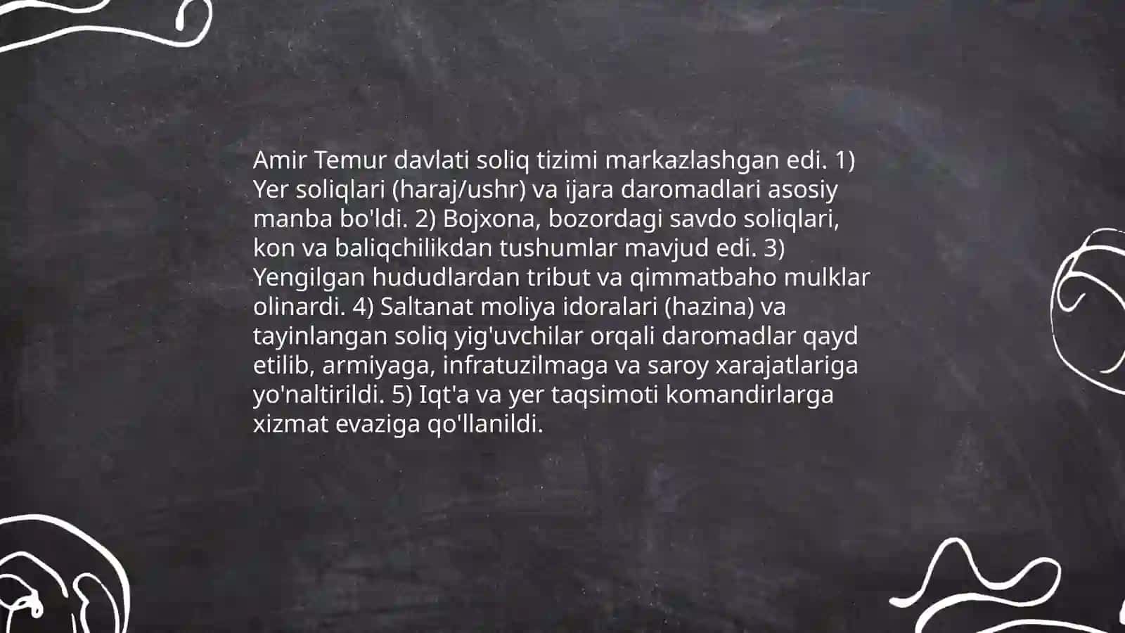 Temurning iqtisodiy siyosati 4
