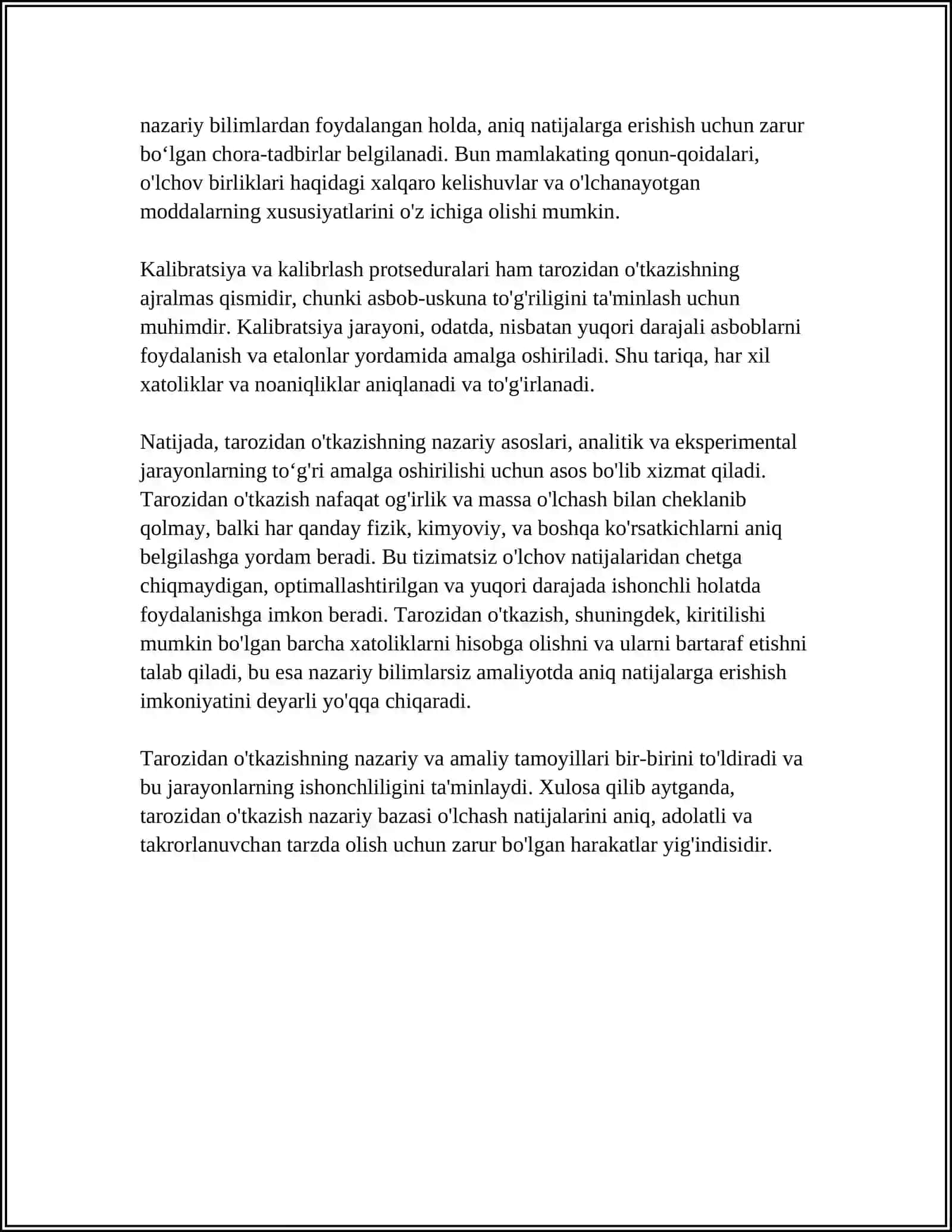TAROZIDAN ÕTKAZISH VA QUR A TASHLASH 4