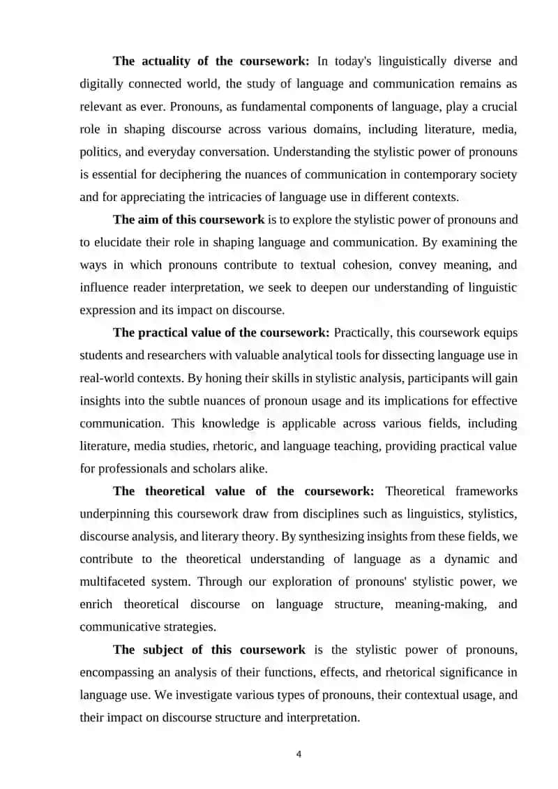 THE STYLISTIC POWER OF THE PRONOUN 4
