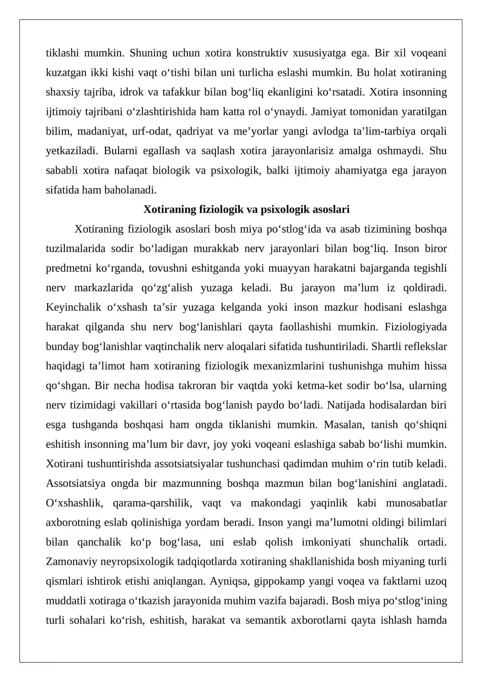 Xotira haqida umumiy tushuncha. 4